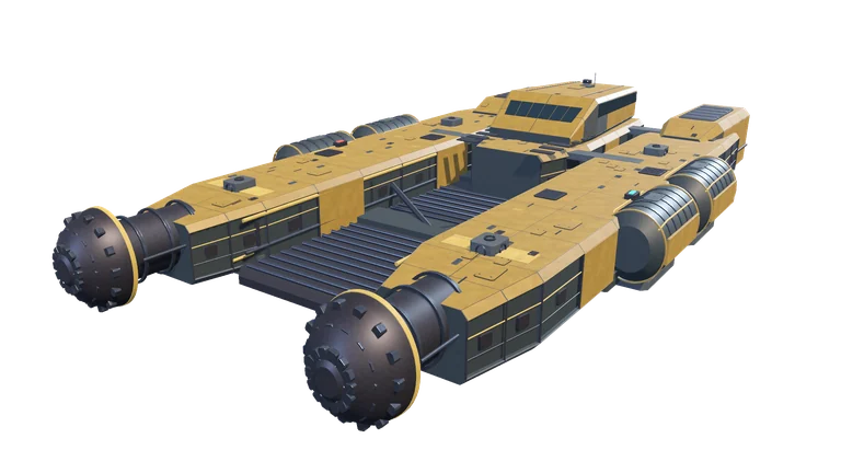 Medium mining ship, front three-quarter view, on a transparent background.