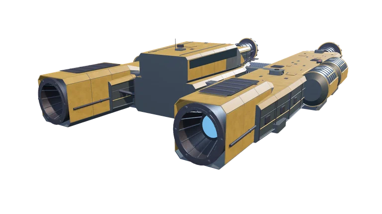Medium mining ship, rear three-quarter view, on a transparent background.
