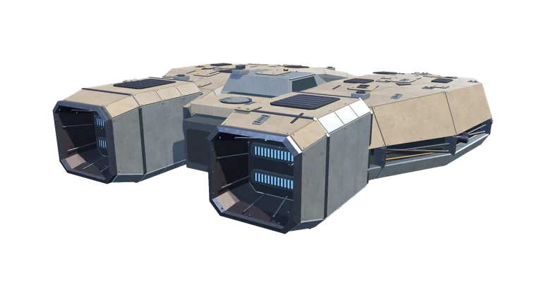 Universal starter ship, rear three-quarter view, on a transparent background.