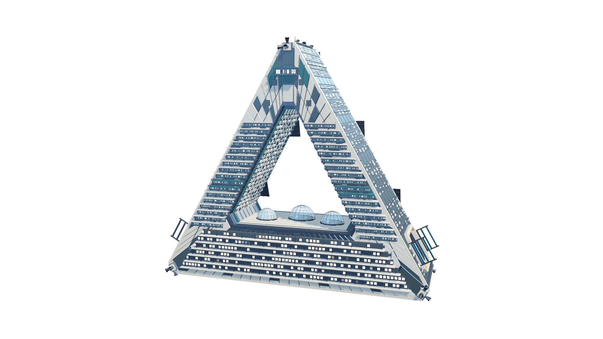 Civilian starport, front three-quarter view, on a transparent background.